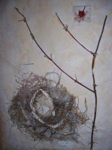 Ties to Home nest detail with branch