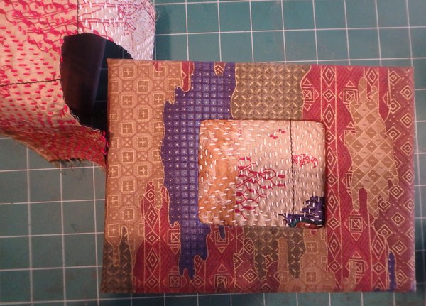Marla's Gift Box with fabric scrap